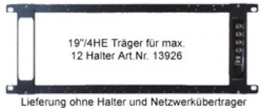 19“/4HE-Träger für max.12 Halter (2TE), passend für Netzwerkübertrager Art.13935