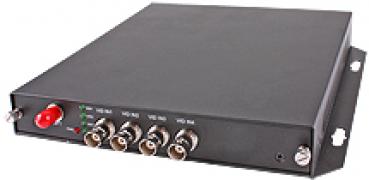 4-Kanal-Glasfaser-Sender, Multimode, ST-Norm, 4km, 1 Faser, inkl. Netzteil 12V DC