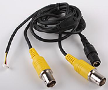 1,2m PL-Anschlußkabel mit Videoprüfbuchse, PL-Stecker u. 2x BNC-Buchse,1x DC-Stecker