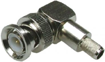 BNC-Crimp-Winkelstecker (90°), für Videokabel RG59