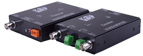 Übertragerset für 2x AHD/TVI/CVI/FBAS max. 1080P, inkl. Spannungsversorgung über 1 Koaxkabel max. 500m