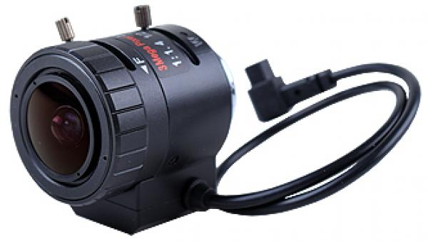 2,8-12mm/F1,4-360, 4 Mega DC Vario-Objektiv, für CS-Mount-Kameras, 26°-90° horz.(16:9), IR-korr.