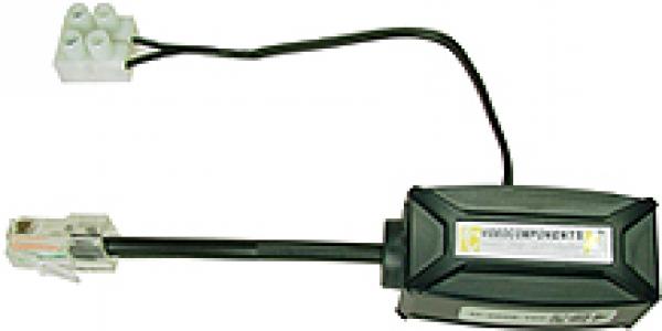 Passiver Hybrid-Netzwerkübertrager RJ-45 zur Daten- und 12V DC- oder Alarmübertragung